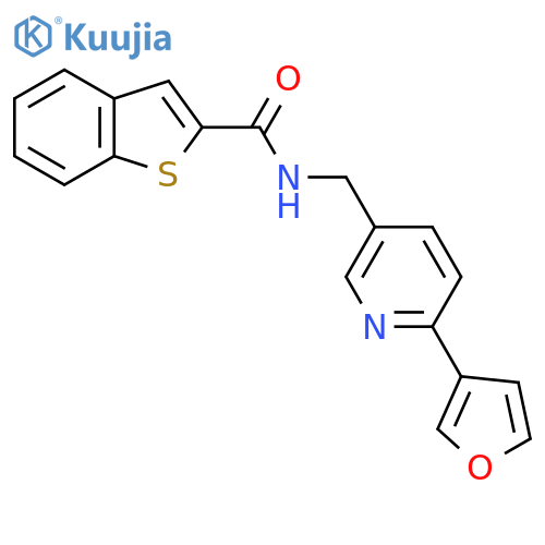N-{6-(furan-3-yl)pyridin-3-ylmethyl}-1-benzothiophene-2-carboxamide structure