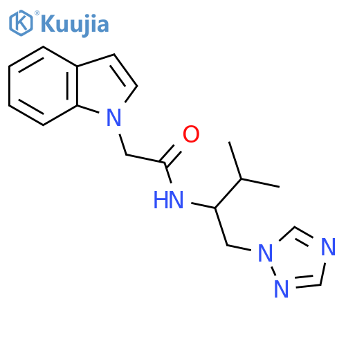 2-(1H-indol-1-yl)-N-[3-methyl-1-(1H-1,2,4-triazol-1-yl)butan-2-yl]acetamide structure