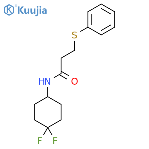 N-(4,4-difluorocyclohexyl)-3-(phenylsulfanyl)propanamide structure