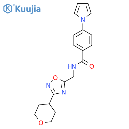N-{[3-(oxan-4-yl)-1,2,4-oxadiazol-5-yl]methyl}-4-(1H-pyrrol-1-yl)benzamide structure