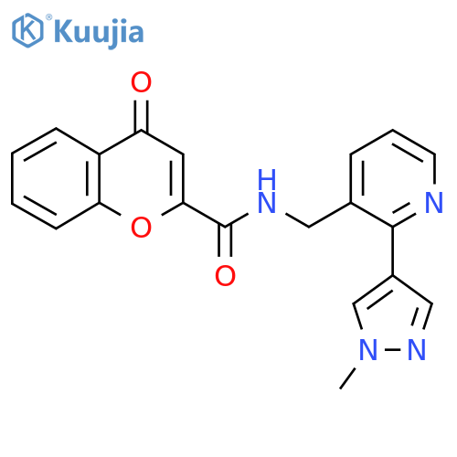 N-{2-(1-methyl-1H-pyrazol-4-yl)pyridin-3-ylmethyl}-4-oxo-4H-chromene-2-carboxamide structure