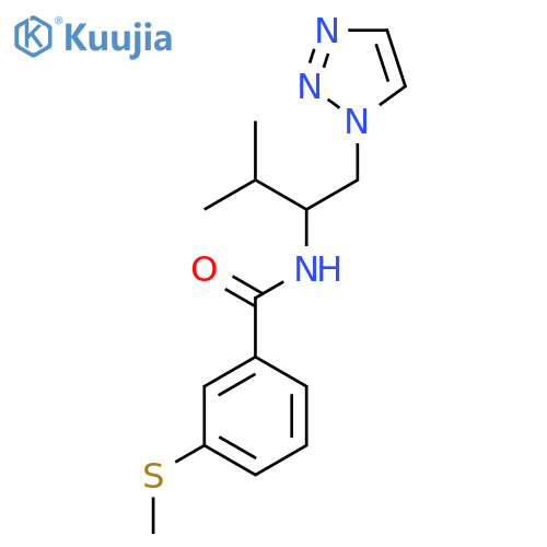 N-[3-methyl-1-(1H-1,2,3-triazol-1-yl)butan-2-yl]-3-(methylsulfanyl)benzamide structure