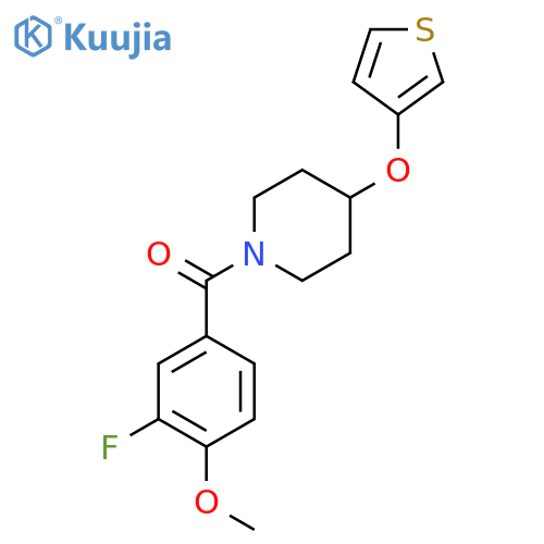 1-(3-fluoro-4-methoxybenzoyl)-4-(thiophen-3-yloxy)piperidine structure