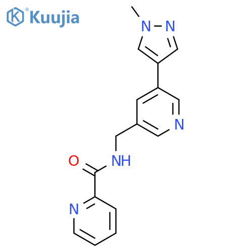 N-{5-(1-methyl-1H-pyrazol-4-yl)pyridin-3-ylmethyl}pyridine-2-carboxamide structure