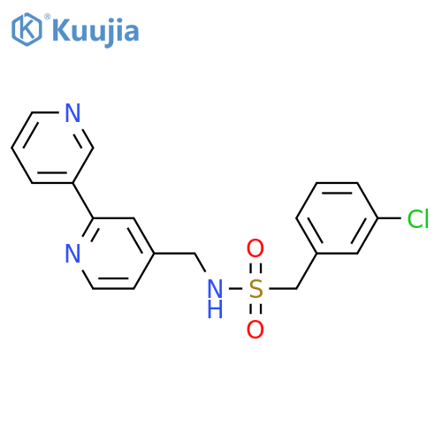 N-({[2,3'-bipyridine]-4-yl}methyl)-1-(3-chlorophenyl)methanesulfonamide structure