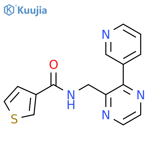 N-{3-(pyridin-3-yl)pyrazin-2-ylmethyl}thiophene-3-carboxamide structure