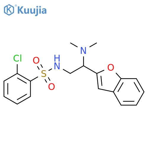 N-2-(1-benzofuran-2-yl)-2-(dimethylamino)ethyl-2-chlorobenzene-1-sulfonamide structure