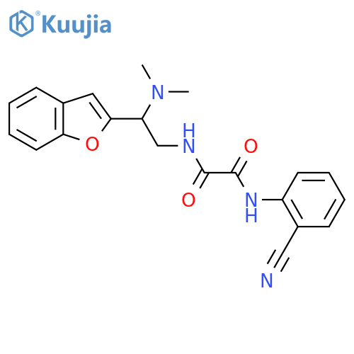 N-2-(1-benzofuran-2-yl)-2-(dimethylamino)ethyl-N'-(2-cyanophenyl)ethanediamide structure