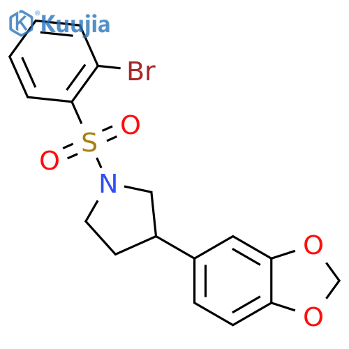 3-(2H-1,3-benzodioxol-5-yl)-1-(2-bromobenzenesulfonyl)pyrrolidine structure