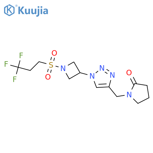 1-({1-[1-(3,3,3-trifluoropropanesulfonyl)azetidin-3-yl]-1H-1,2,3-triazol-4-yl}methyl)pyrrolidin-2-one structure
