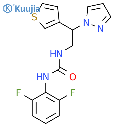 1-(2,6-difluorophenyl)-3-[2-(1H-pyrazol-1-yl)-2-(thiophen-3-yl)ethyl]urea structure