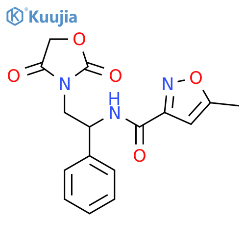 N-[2-(2,4-dioxo-1,3-oxazolidin-3-yl)-1-phenylethyl]-5-methyl-1,2-oxazole-3-carboxamide structure