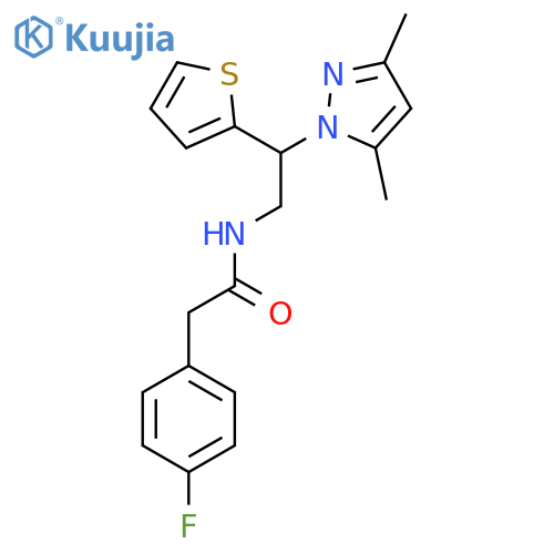 N-[2-(3,5-dimethyl-1H-pyrazol-1-yl)-2-(thiophen-2-yl)ethyl]-2-(4-fluorophenyl)acetamide structure
