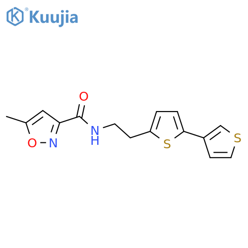 N-(2-{2,3'-bithiophene-5-yl}ethyl)-5-methyl-1,2-oxazole-3-carboxamide structure