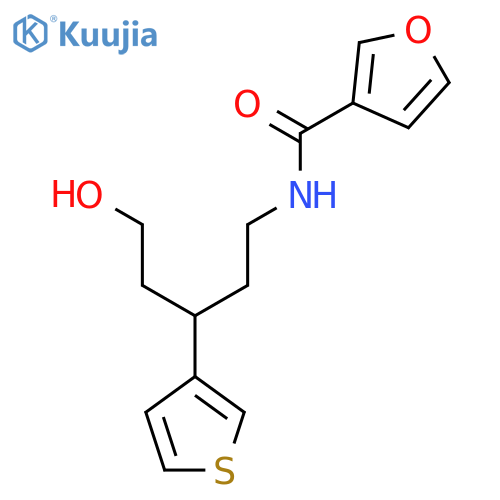 N-5-hydroxy-3-(thiophen-3-yl)pentylfuran-3-carboxamide structure
