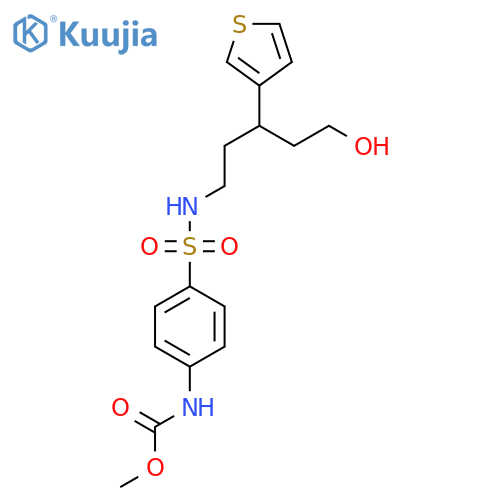 methyl N-(4-{5-hydroxy-3-(thiophen-3-yl)pentylsulfamoyl}phenyl)carbamate structure
