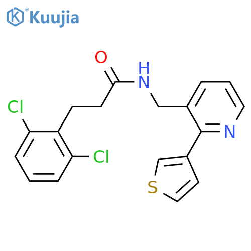 3-(2,6-dichlorophenyl)-N-{[2-(thiophen-3-yl)pyridin-3-yl]methyl}propanamide structure