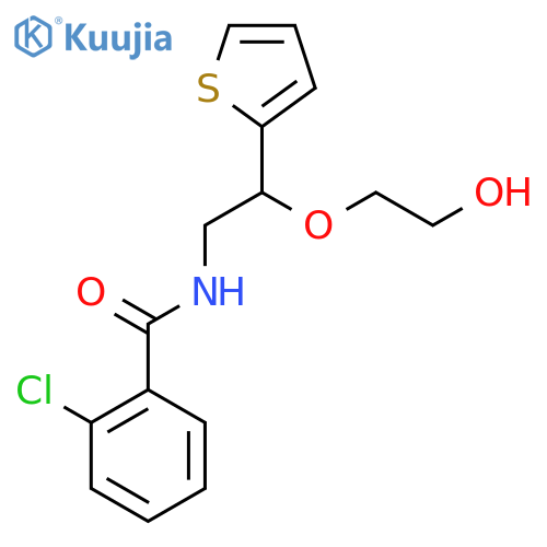 2-chloro-N-2-(2-hydroxyethoxy)-2-(thiophen-2-yl)ethylbenzamide structure