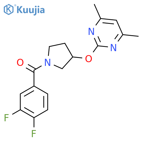 (3,4-Difluorophenyl)(3-((4,6-dimethylpyrimidin-2-yl)oxy)pyrrolidin-1-yl)methanone structure