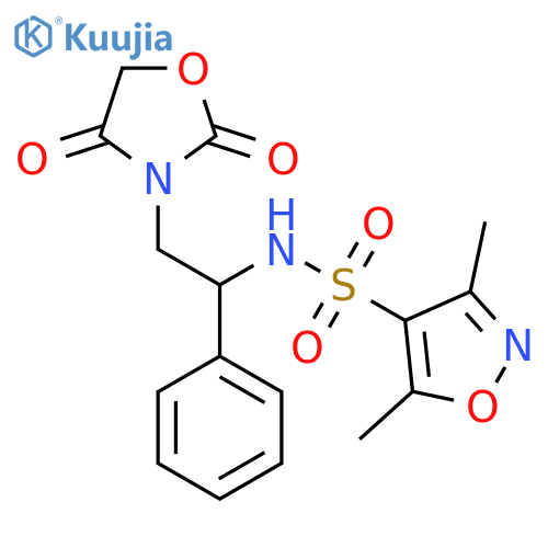 N-[2-(2,4-dioxo-1,3-oxazolidin-3-yl)-1-phenylethyl]-3,5-dimethyl-1,2-oxazole-4-sulfonamide structure