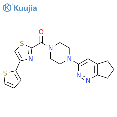 1-{5H,6H,7H-cyclopentacpyridazin-3-yl}-4-4-(thiophen-2-yl)-1,3-thiazole-2-carbonylpiperazine structure
