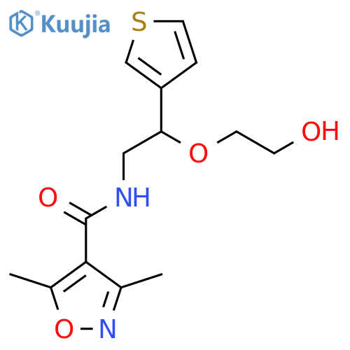 N-2-(2-hydroxyethoxy)-2-(thiophen-3-yl)ethyl-3,5-dimethyl-1,2-oxazole-4-carboxamide structure