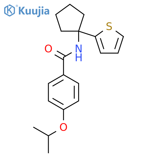 4-(propan-2-yloxy)-N-1-(thiophen-2-yl)cyclopentylbenzamide structure