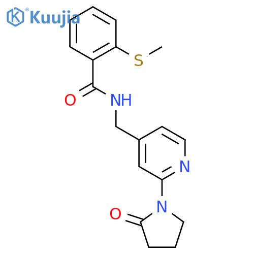 2-(methylsulfanyl)-N-{[2-(2-oxopyrrolidin-1-yl)pyridin-4-yl]methyl}benzamide structure