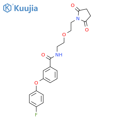 N-{2-2-(2,5-dioxopyrrolidin-1-yl)ethoxyethyl}-3-(4-fluorophenoxy)benzamide structure