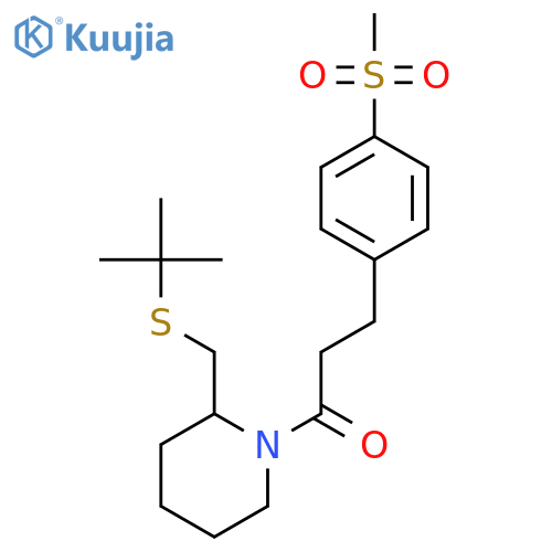 1-{2-(tert-butylsulfanyl)methylpiperidin-1-yl}-3-(4-methanesulfonylphenyl)propan-1-one structure