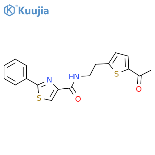 N-[2-(5-acetylthiophen-2-yl)ethyl]-2-phenyl-1,3-thiazole-4-carboxamide structure