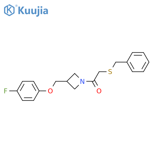 2-(benzylsulfanyl)-1-{3-[(4-fluorophenoxy)methyl]azetidin-1-yl}ethan-1-one structure