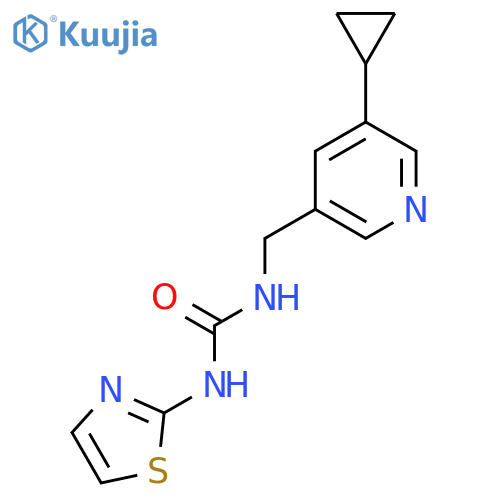 1-(5-cyclopropylpyridin-3-yl)methyl-3-(1,3-thiazol-2-yl)urea structure