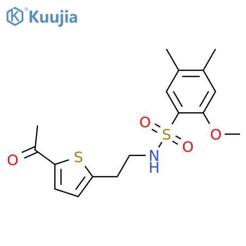 N-[2-(5-acetylthiophen-2-yl)ethyl]-2-methoxy-4,5-dimethylbenzene-1-sulfonamide structure