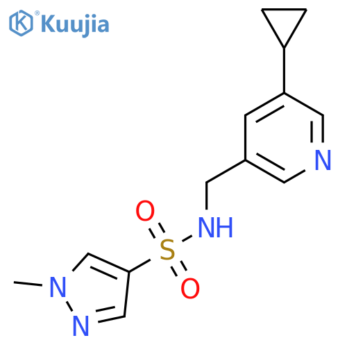 N-(5-cyclopropylpyridin-3-yl)methyl-1-methyl-1H-pyrazole-4-sulfonamide structure