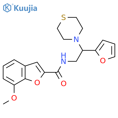 N-2-(furan-2-yl)-2-(thiomorpholin-4-yl)ethyl-7-methoxy-1-benzofuran-2-carboxamide structure
