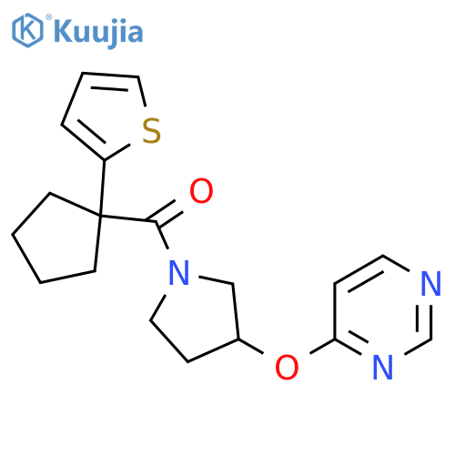 (3-(Pyrimidin-4-yloxy)pyrrolidin-1-yl)(1-(thiophen-2-yl)cyclopentyl)methanone structure