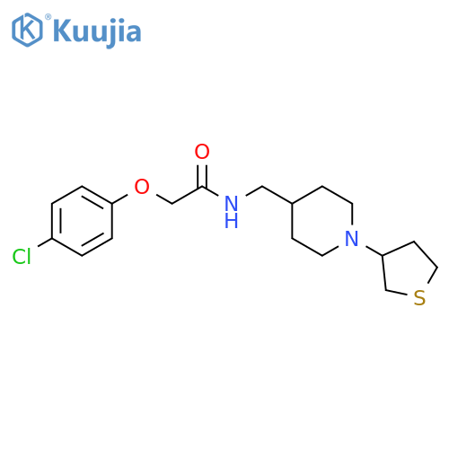 2-(4-chlorophenoxy)-N-{[1-(thiolan-3-yl)piperidin-4-yl]methyl}acetamide structure