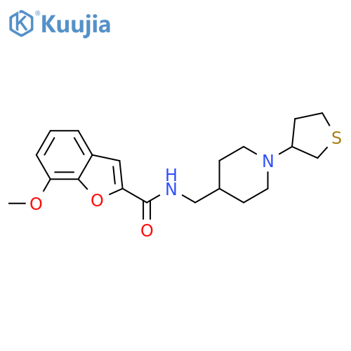 7-methoxy-N-{[1-(thiolan-3-yl)piperidin-4-yl]methyl}-1-benzofuran-2-carboxamide structure