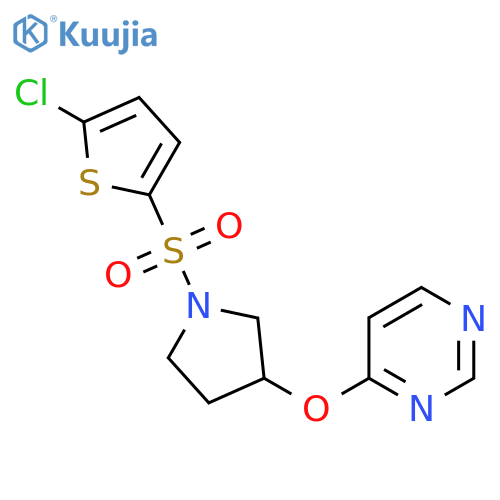 4-((1-((5-Chlorothiophen-2-yl)sulfonyl)pyrrolidin-3-yl)oxy)pyrimidine structure