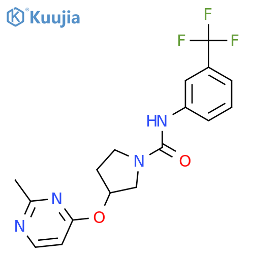 3-[(2-methylpyrimidin-4-yl)oxy]-N-[3-(trifluoromethyl)phenyl]pyrrolidine-1-carboxamide structure