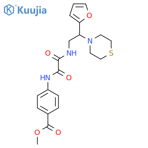 methyl 4-({2-(furan-2-yl)-2-(thiomorpholin-4-yl)ethylcarbamoyl}formamido)benzoate structure
