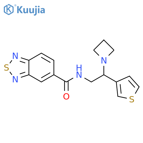 N-2-(azetidin-1-yl)-2-(thiophen-3-yl)ethyl-2,1,3-benzothiadiazole-5-carboxamide structure