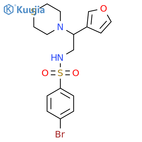 4-bromo-N-2-(furan-3-yl)-2-(thiomorpholin-4-yl)ethylbenzene-1-sulfonamide structure