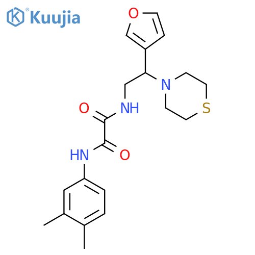 N'-(3,4-dimethylphenyl)-N-2-(furan-3-yl)-2-(thiomorpholin-4-yl)ethylethanediamide structure