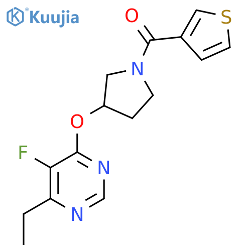 (3-((6-Ethyl-5-fluoropyrimidin-4-yl)oxy)pyrrolidin-1-yl)(thiophen-3-yl)methanone structure