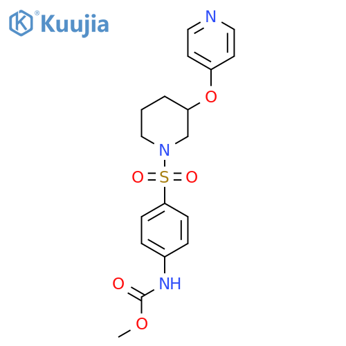 methyl N-(4-{3-(pyridin-4-yloxy)piperidin-1-ylsulfonyl}phenyl)carbamate structure