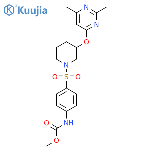methyl N-[4-({3-[(2,6-dimethylpyrimidin-4-yl)oxy]piperidin-1-yl}sulfonyl)phenyl]carbamate structure