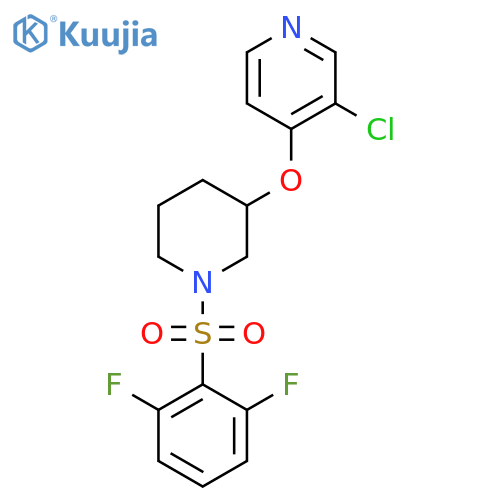 3-chloro-4-{1-(2,6-difluorobenzenesulfonyl)piperidin-3-yloxy}pyridine structure