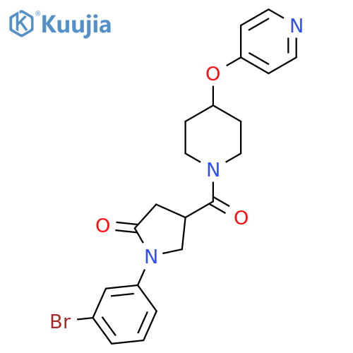 1-(3-bromophenyl)-4-4-(pyridin-4-yloxy)piperidine-1-carbonylpyrrolidin-2-one structure